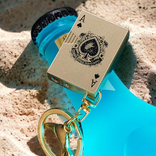 Encendedor Llavero Mini Antorcha Metal Reutilizable Dorado miniatura 5