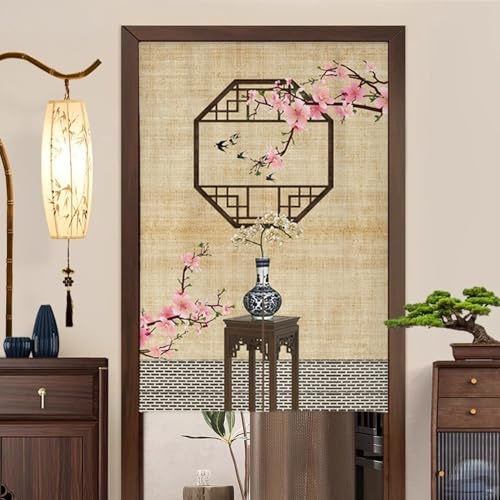 NASFH のれん 和風 間仕切り カラー11 目隠し 暖簾 ロング ショート おしゃれ カフェカーテン 洗える 鯉柄 和室 洋室 モダン A85*140 リビング ダイニング キッチン 客間 台所 居間 廊下