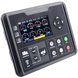 Gettimore Contrôleur de groupe électrogène DC62D pour surveillance du groupe électrogène diesel avec écran LCD couleur de 4,3", interface RS485/USB, IP54