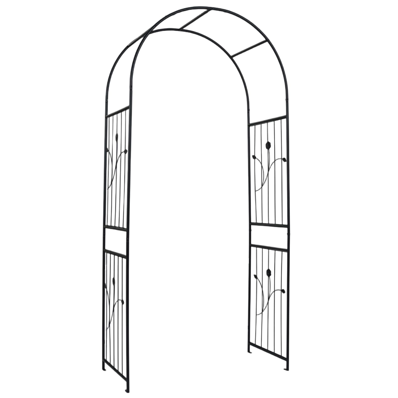 TANGZON 2.2M/2.3M/2.5M Garden Arch, Heavy Duty Metal Roses Vines Climbing Plants Support Archway, Outdoor Patio Yard Lawn Arches Arbour Trellis for Wedding Party Decoration (103 x 49 x 223 cm)