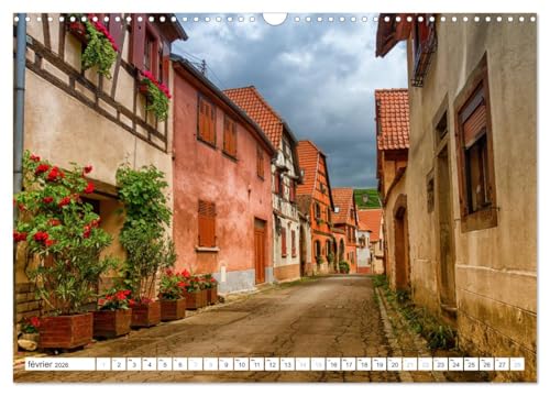 Calendrier mural 2026 Alsace magnifiques colombages format DIN A3 vertical