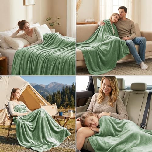 CozyLux Kuscheldecke Flauschig Decke 220x240 cm Grün – Ansicht 5