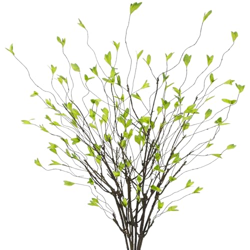 ACRYCS 6Pcs Artificial Greenery Branches 41 Inch Faux Greenery Stems for Vase Fake Ficus Twig Plants Realistic Flexible Willow Branches for Tall Floor Vase Filler Home Centerpieces Arrangements Office