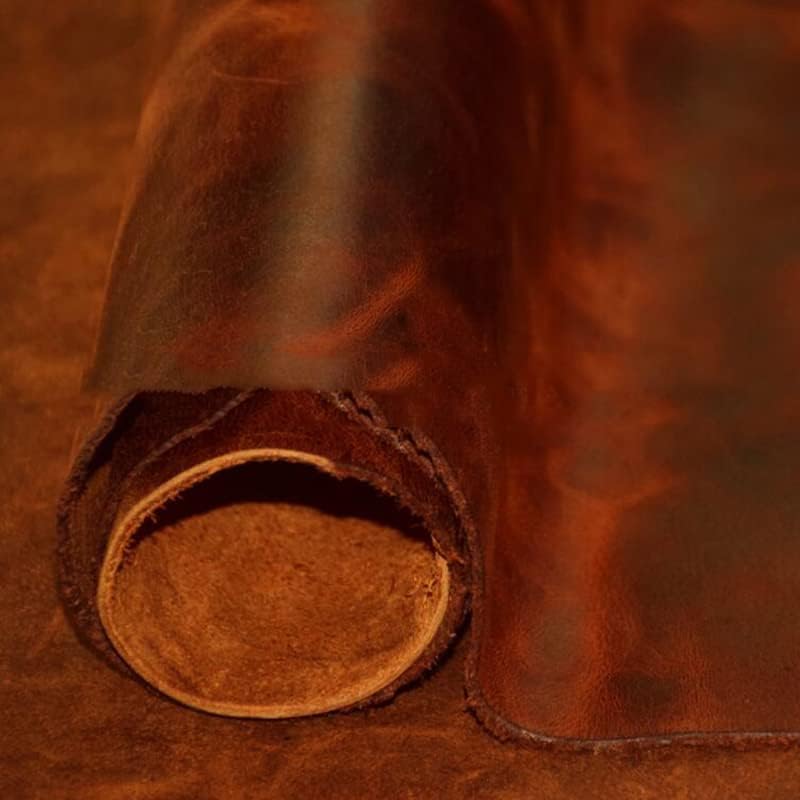 LumaGrove Genuine Leather Fabric 2.0mm Grain Cowhide Oil Wax Leather Multiple Sizes for DIY Crafting(30x20cm)