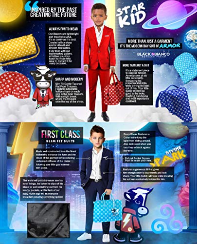 Black N Bianco Boys' First Class Slim Fit Suits Lightweight Style. Presented By Baby Muffin (2T, Fiery Red) #TOP5