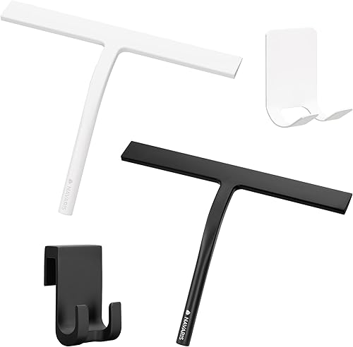 Miniatura 7 de Navaris Juego de 2 espátulas limpiadoras de ducha  Raspador para puerta de baño  Escobilla de ducha de silicona para puertas de vidrio  11.0 in x