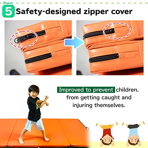 Karadastyle Gymnastics Mat Folding Stretch Mats 71"X31"X2" Exercise Muscle Training Children Play Horizontal Bar Mat Yoga Sports Soundproof Home Use (Beige) #TOP4