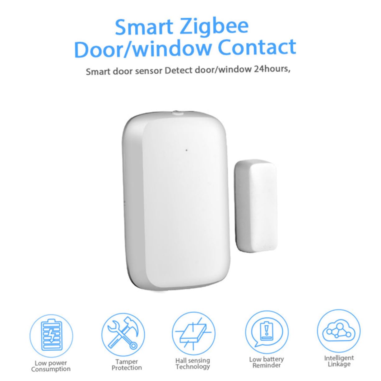 OSALADI 1ensemble De Porte Intelligent Capteur Magnétique De Sécurité pour Fenêtres Et Notifications Consommation De