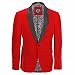 Produktbild Xposed Herren Anzug im Vintage-Stil, roter Samt, 3-teilig, Smoking-Jacke, Blazer, Weste, Hose, alle separat erhältlich Gr. Brust UK 42 EU 52, Blazer-Tux-red
