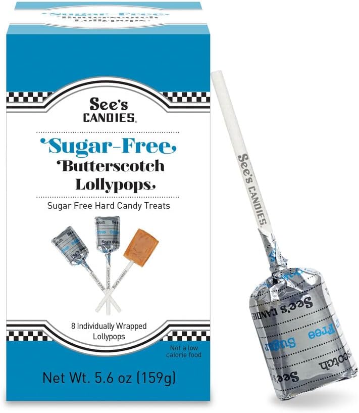 5.6 oz Sugar Free Butterscotch Lollypops