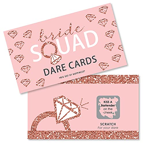 Cartes à gratter EVJF et enterrement de vie de jeune fille rose or, lot de 22 jeux de table