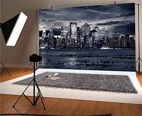 City 10x6.5 FT Vinyl Photography Background Backdrops,Dramatic View of New York Skyline from