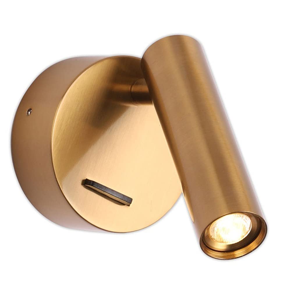 Rebirth 3W LED Wall Spotlight Rotatable Adjustable Modern Wall Sconce Fixture丨Single Wall Lamp With Switch丨Rotatable Light Fittings For Corridor Kitchen, 120lm, 3000K Warm White