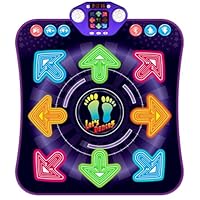 Dance Mat Toys for 3-12 Year Old Girls Boys, Dance Pad with Light Up 8-Buttons & Bluetooth, Music Dance Game with 7 Game Modes, Christmas Birthday Gifts for 3 4 5 6 7 8 9 10+ Year Old Girls Boys
