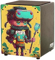Cajon FSA Instrumento de Percussão Profissional Feito à Mão - Graves Profundos, Som de Caixa Nítido, Madeira Brasileira, Design Ergonômico de Inclinação FSA KIDS FK18 SKIN