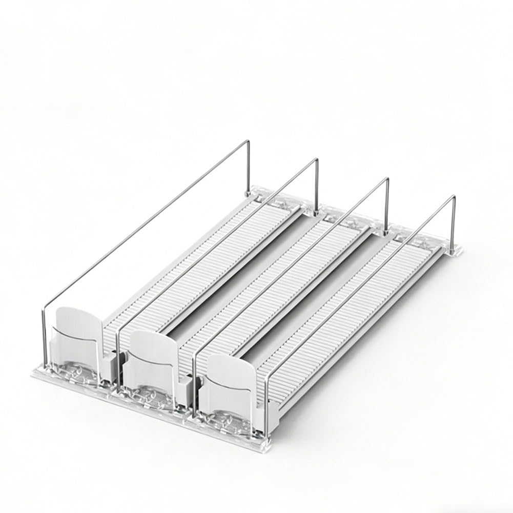 Refrigerator Beverage Organizer, Automatic Push-Type Beverage Dispenser, Beer/Soda Can Holder, Beverage Bottle Pusher Rack For Refrigerators, Bars, And Convenience Stores(3PCS,75x590mm/2.95x23.23in)
