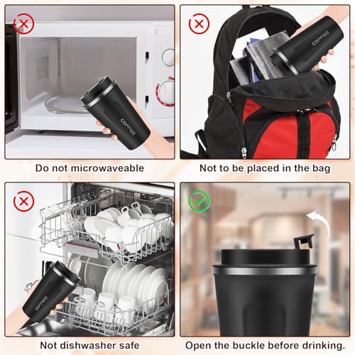 Image of MOMSIV 17oz Travel Mug, Insulated Coffee Cup with Leakproof Lid, Vacuum Stainless Steel Double Walled Reusable Tumbler for Hot and Cold Water Coffee and Tea In Travel and Car