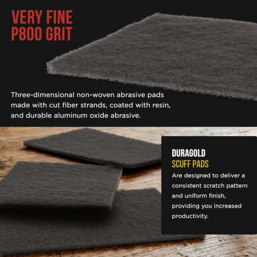 Image of Dura-Gold Premium 6 inch x 9 inch Gray Ultra Fine General Purpose Scuff Pads, Box of 10 - Final Scuffing, Scouring, Sanding, Cleaning, Paint Color Blend Prep, Surface Adhesion Preparation, Automotive Autobody