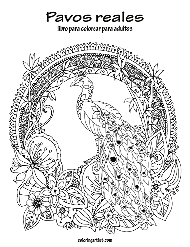 Pavos reales libro para colorear para adultos 1 (Spanish Edition)