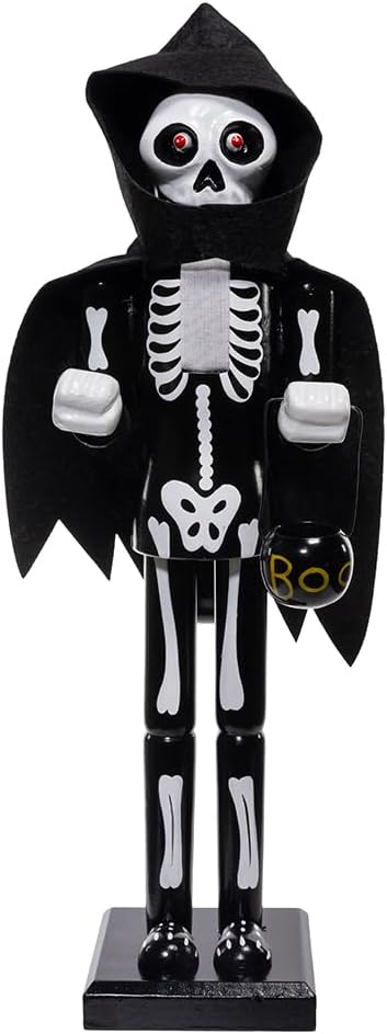 Kurt Adler 15-inch Wooden Halloween Skull Nutcracker