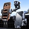 VICSEED Soporte para teléfono de coche con ventosa ultra estable [base giratoria de 360°, liberación de doble botón] 3 en 1 tablero de instrumentos/parabrisas/ventilación para camión y barco soporte