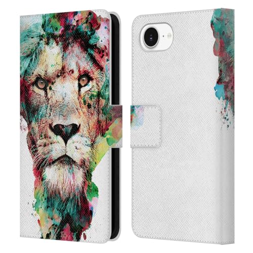 Étui portefeuille Riza Peker pour iPhone 16e en cuir Le Roi Animaux