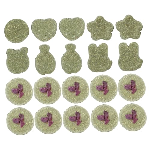 Toddmomy 20個 歯溶ったケーキ ウサギの ハムスターの 小動物の御treat走 バニー大臼歯のおもちゃ 小動物用のおもちゃ バニーチュー 草 緑