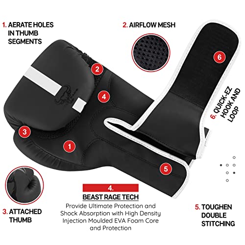 BEAST RAGE Guantoni da boxe Formazione Sparring