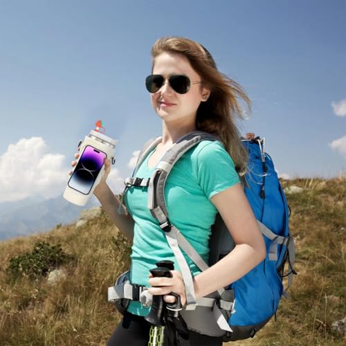 Image of HASTHIP Carry Bag for 40Oz Tumbler Cup Travel Tumbler Cup Bottle Sleeve with Touch Screen Phone Pouch & Removable Shoulder Strap Stylish Protective Drinkware Carry Bag for Stanley Cup 40Oz