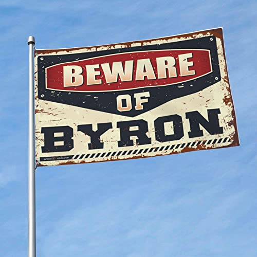 Drapeaux de jardin drôles et grand drapeau de camping Byron 152x244 cm pour déco de bar extérieur