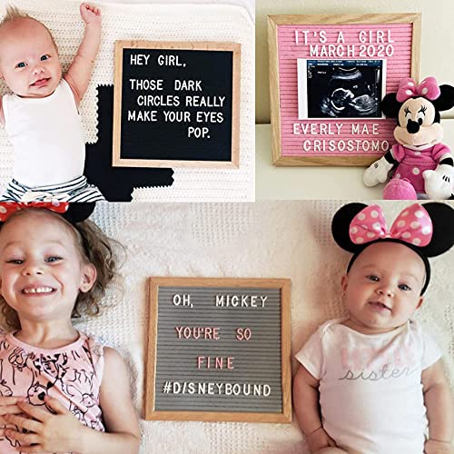 Felt Letter Board Black 10X10 Inches With Stand, 920 Pcs Changeable Letters, Solid Oak Wood Material, Decorative Display Board Designed With Metal Hook On The Wall (Black) #TOP2