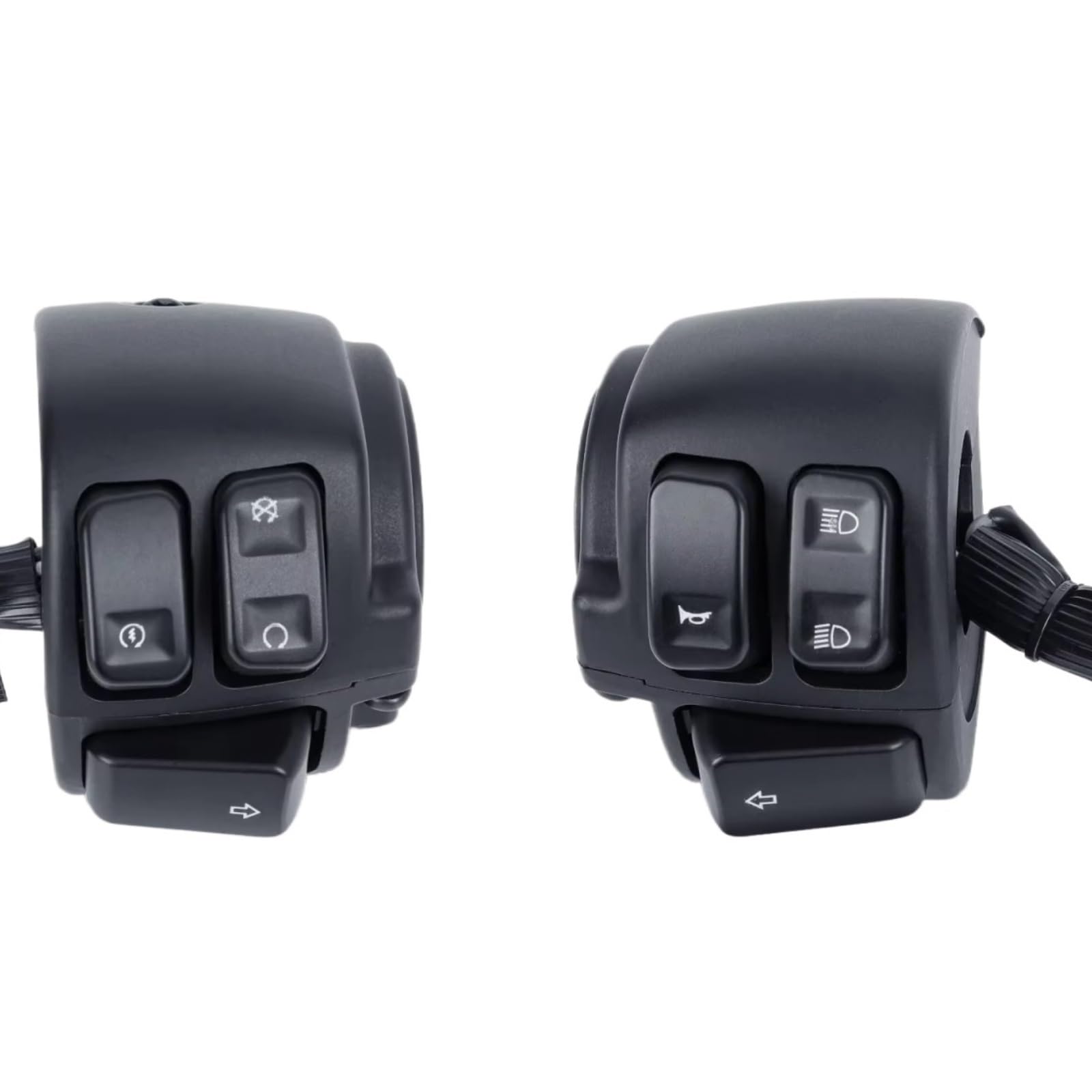 Interruttore Controllo Degli Indicatori Direzione Del Manubrio Nero Moto Da 1 "25mm Compatibile Con XL883 Per Sportster Per Dyna Per V-ROD Per Softail Blocco Comandi Moto(Black)