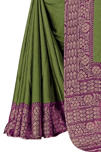 Image of MIRCHI FASHION Saree for Woman Chiffon Georgette Solid with Contrast Border | Lightweight Daily Wear Women's Sari and Printed Blouse Piece