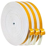 Dichtungsband Türdichtung Selbstklebend 6mm(B) x1.5mm(D)/15m(L) für Türen Fenster Schaumstoff klebeband Gummidichtung Gegen Kalte Zugluft/Anti-Kollision/Schalldichter/Wasserdichter/Staubdicht Weiß