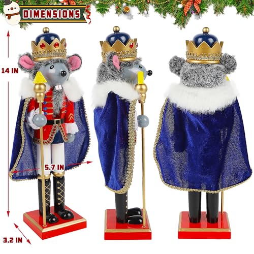 image for Joliyoou Christmas Nutcracker Figures, 14 Inch Wooden Nutcracker Ornam
