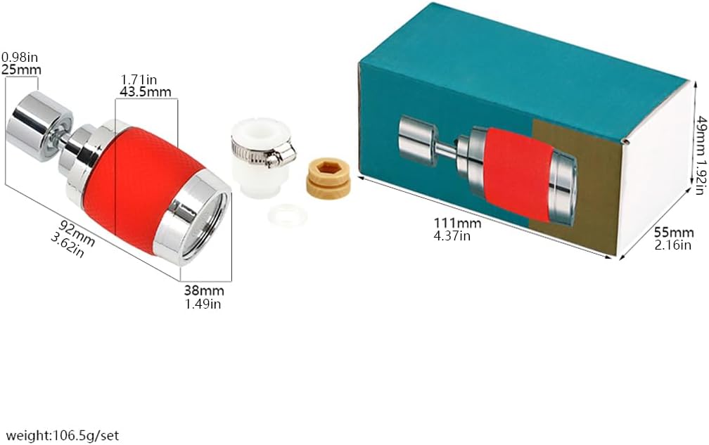 360 Degree Swivel Sink Aerator, Kitchen Faucet Aerator Dual Function,Big Angle High Pressure Large Flow Aerator (red)1pcs