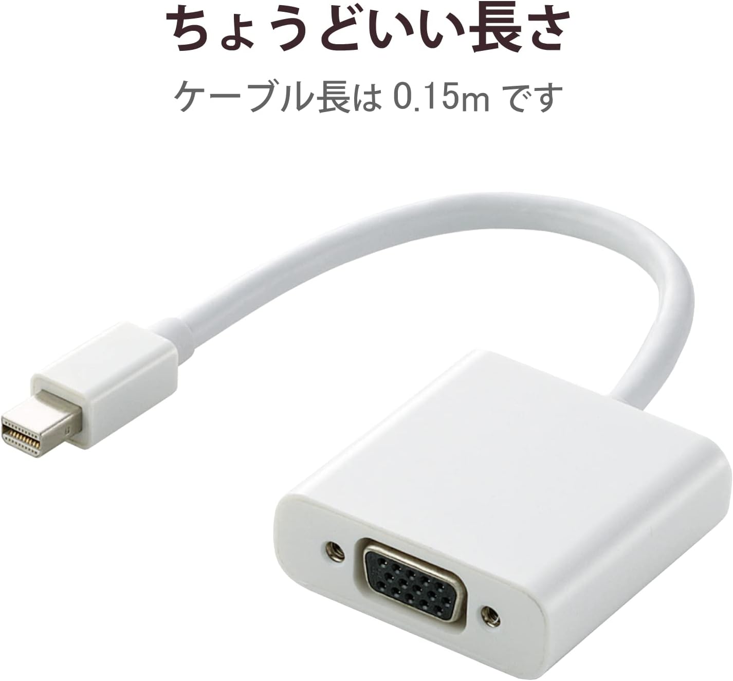 ELECOM AD-MDPVGAWH Mini DisplayPort Converter Adapter for Mac DVI White