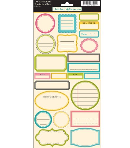 October Afternoon Ducks in A Row Cardstock Stickers 5-1/2-Inch by 12-Inch Sheet, Label