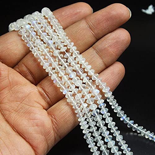 Perles de lune arc-en-ciel sans défaut LKBEADS rondelles lisses 5mm pour enfilage facile - 2