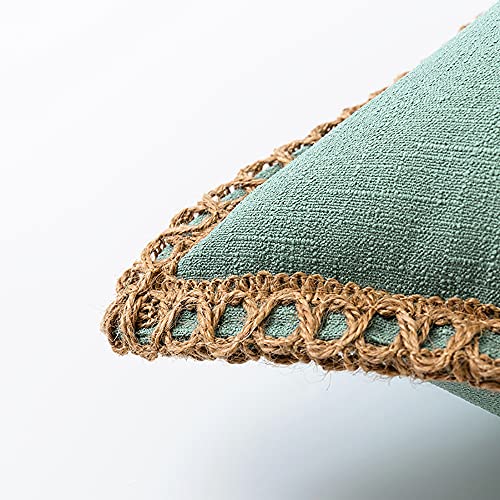Desconocido Fundas de cojín de Lino y algodón, Paquete de 2 Fundas de Almohada cuadradas Decorativas, decoración del hogar para sofá, Cama, Silla, 50 x 50 cm