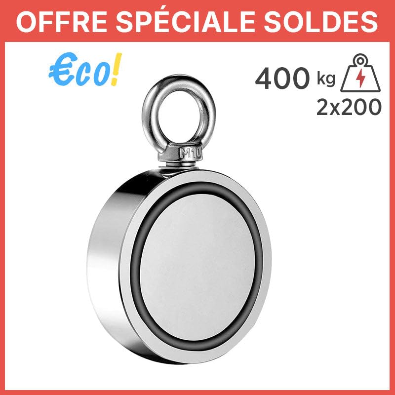 Aimant Néodyme double face-400 kg