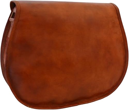 Miniatura 3 de Satchel And Fable Bolsos cruzados de cuero de 13 pulgadas para mujer, estilo vintage, genuino, hobo hecho a mano, marrón, bolso de hombro para