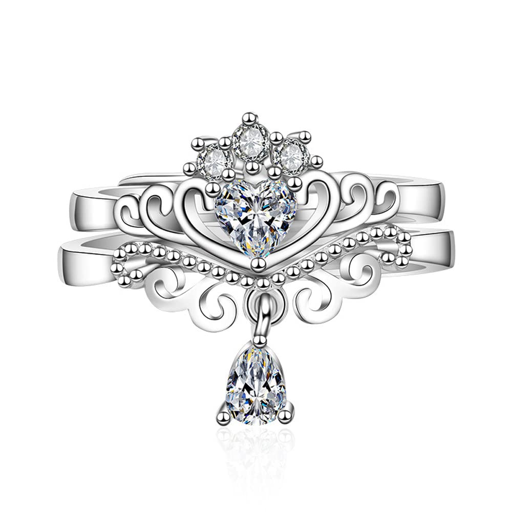 Shining Diva Fashion Valentine Gift for Girlfriend Latest Stylish Platinum Plated Adjustable Solitaire Ring for Women and Girls (11908r), Silver (B09QKSCVFH) Amazon Price History, Amazon Price Tracker