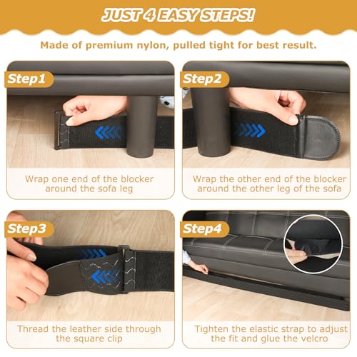 Under Couch Blocker 3" x 13 ft, Elastic Sofa Gap Bumper for Straight-Leg - image 8