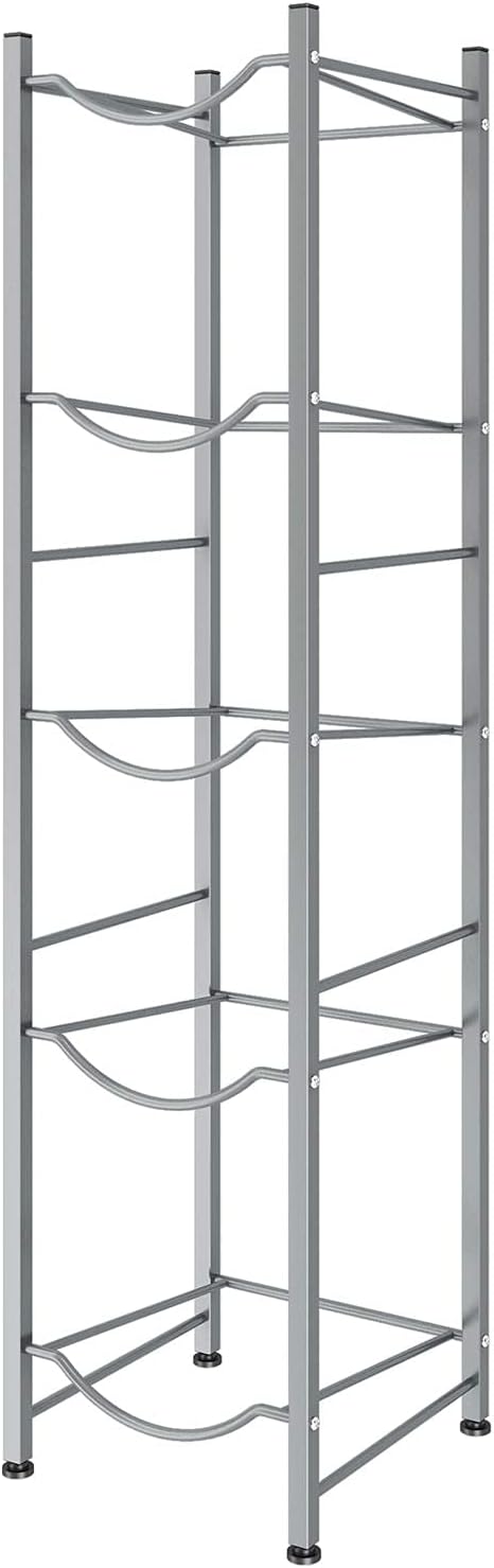 40% Off Discount AIYAKA 5Tier Water Cooler Jug Rack,Water Cooler Jug Holder Storage, 5-Gallon Water Bottle Storage Rack Detachable Heavy Duty Water Bottle Cabby Rack for Home, Office Organization(Silver gray)