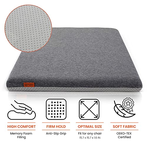 Dynmc You Comfortable Chair Cushion For Dining Chairs, Memory Foam Chair Pads - Kitchen Chair Cushions - Non Slip Chair Pads, Perfect Degree Of Stability, Washable Cover, Nordic Style, Grey #TOP2