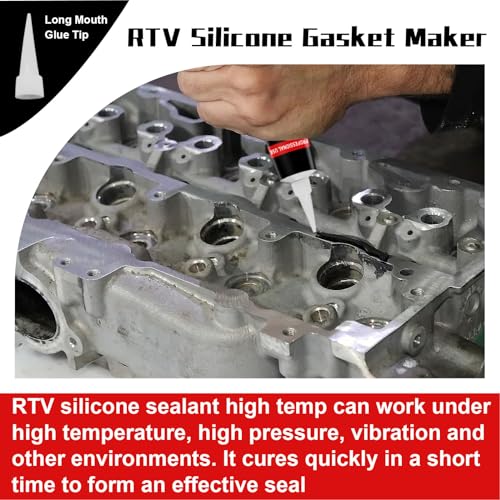 Image of 340g RTV Silicone Gasket Maker, Black Silicone Sealant Shockproof and Leakproof, High Temperature Resistant, RTV Sealant Can be Used in Engines, Transmissions, Superchargers and All Types of Gaskets