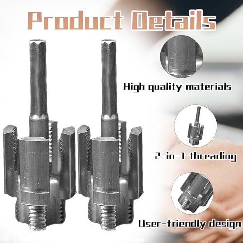 Rohrgewindeschneidwerkzeug, PVC Rohrgewindeschneider Set, 1/2 & 3/4 Wasserrohr Innengewinde & Außengewinde Öffner für Wasserrohre, PVC und Kunststoff
