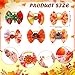 Yerliker 60 Pcs Halloween Thanksgiving Dog Hair Bows with Strong Rubber Bands, Christmas Dog Bows with Rhinestone Pearls, PET Handmade Hair Bowknot Dog Grooming Accessories for Dogs Cats, 30 Pairs