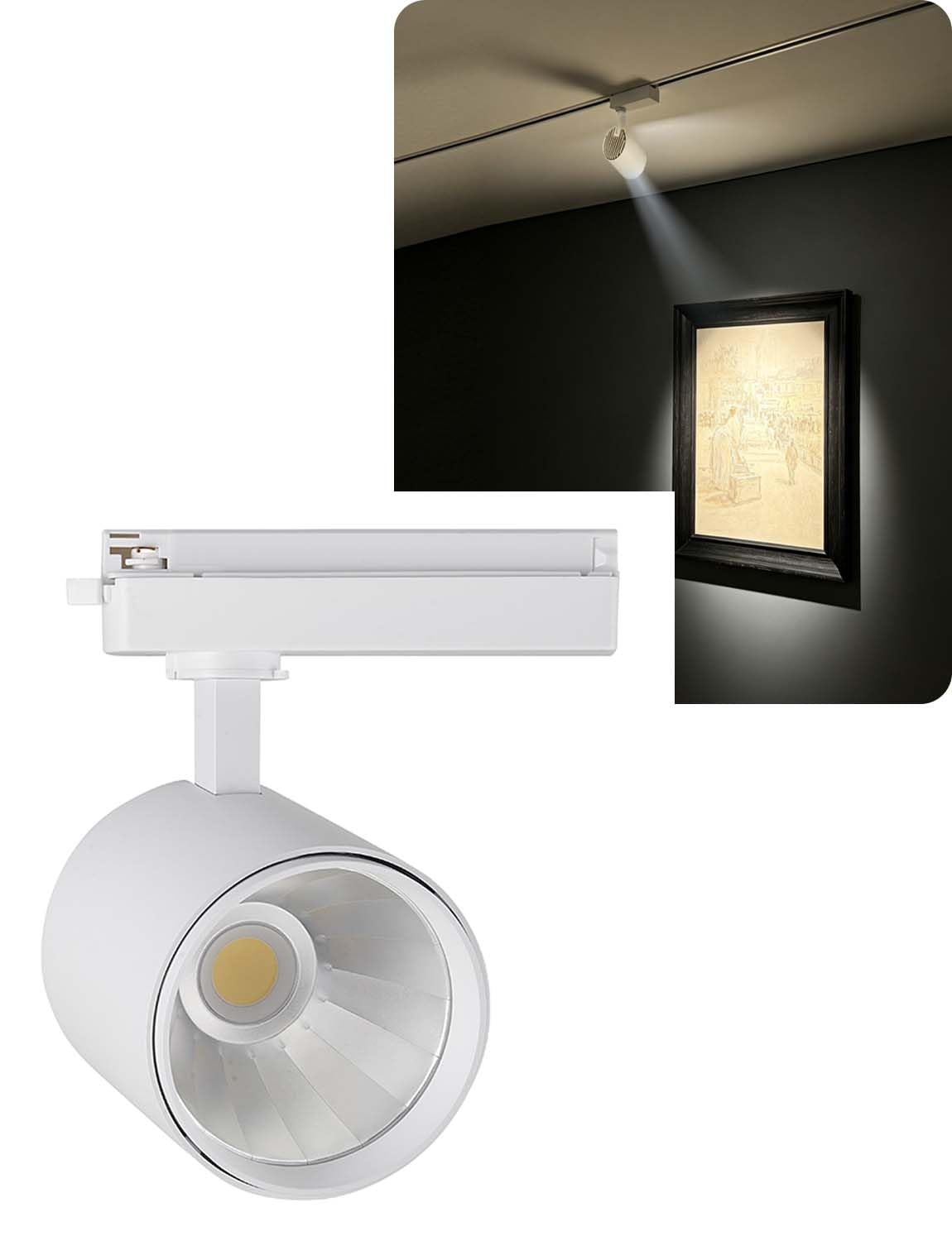 3 phasen schienensystem led strahler 35W 3000K Warmweiß Deckenstrahler, spot sur rails, Aluminium, Energiesparend, für Küche Wohnzimmer [Energieklasse F]